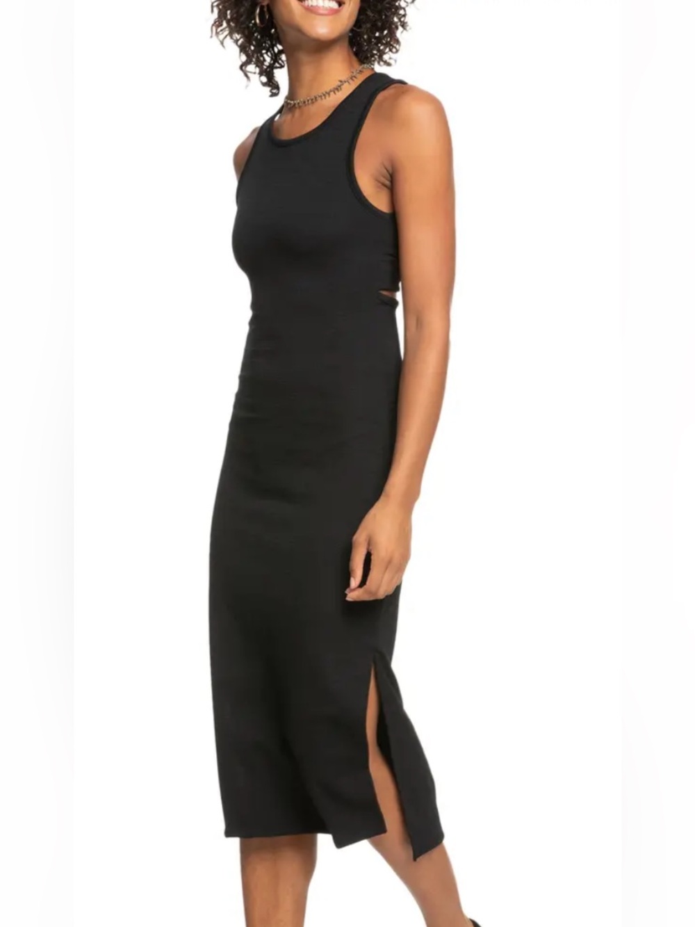 NWT! Roxy Black Cut-Out Midi Dress M - Picture 7 of 10